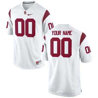 Men%27s USC Trojans 2015 Nike White Customized Replica Football Jersey->customized ncaa jersey->Custom Jersey